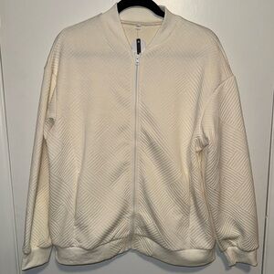 Saukole Textured Cream Zip-Up Jacket